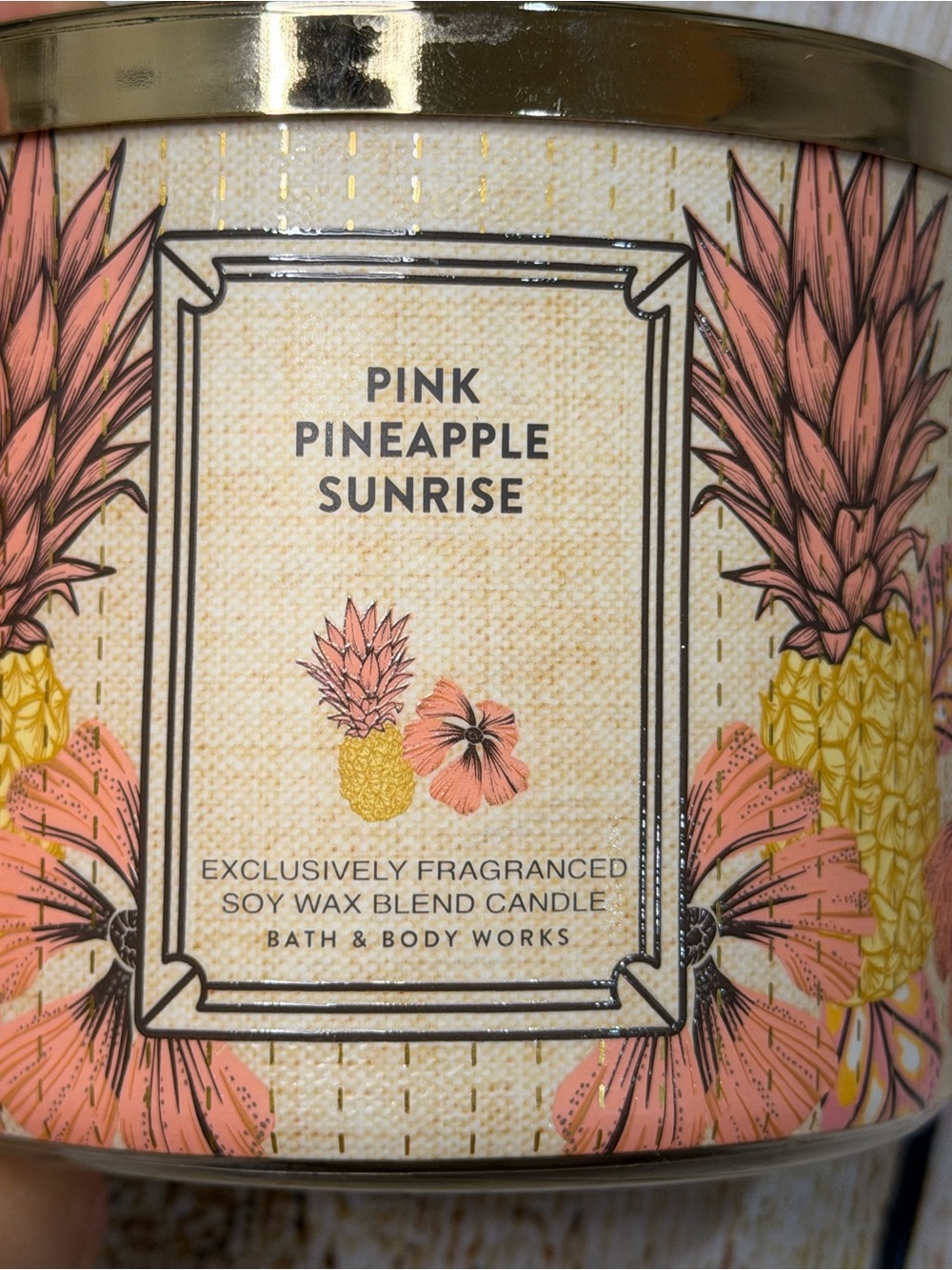 Set of 2 Bath & Body Works Pink Pineapple Sunrise Hand Soap and Candle NWT - Picture 2 of 7